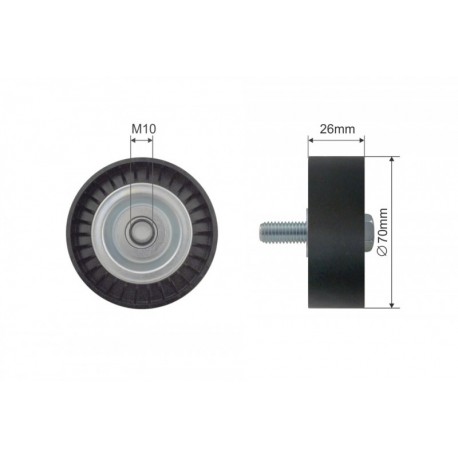 Feszítőgörgő, hosszbordás szíj BMW 1 E81/87/88, BMW E90/E91/E93 11281440378