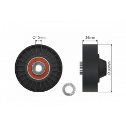 Feszítőgörgő, hosszbordás szíj ALFA ROMEO 147, 156, GT, FIAT BRAVA, BRAVO I, BRAVO II, DOBLO, DOBLO CARGO, IDEA, MULTIPLA,