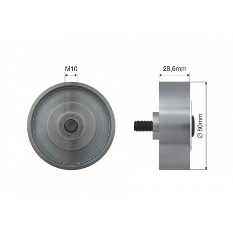 Feszítőgörgő, hosszbordás szíj TOYOTA DYNA, HIACE IV, HILUX VI, HILUX VII, LAND CRUISER 90, LAND CRUISER PRADO 2.5D/3.0D 08.00-