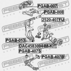 Csapágypersely, keresztlengőkar PEUGEOT 508 10-, 407 04-10, C5 08-, C6 05-12 /ELSŐ, ELSŐ/ 3523AQ
