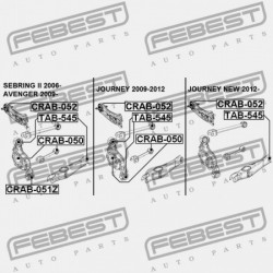 Csapágypersely, keresztlengőkar CHRYSLER SEBRING 04-,STARTUS R/T 04-, DODGE AVENGER/JOURNEY 09-, FIAT FREEMONT 11-, LANCIA