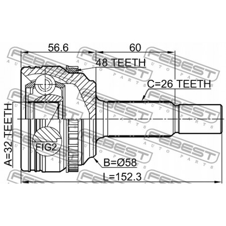 Csuklókészlet, hajtótengely KÜLSŐ TOYOTA COROLLA USA 07-, MATRIX 08- 4341002A00