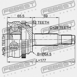 Csuklókészlet, hajtótengely KÜLSŐ SSANGYONG RODIUS 02-13 4130021106