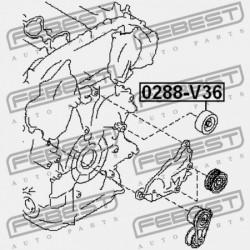 Szíjtárcsa / vezetőgörgő, hosszbordás szíj INFINITI FX35/FX37/FX50 08-14, G35/37 06-13, NISSAN 350Z 02-08, 370Z 08- 11925JK21A
