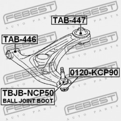 Csapágypersely, keresztlengőkar TOYOTA YARIS 05-11, URBAN CRUISER 09-, VERSO S 10-17 /HÁTSÓ ELSŐ/ 4806859135