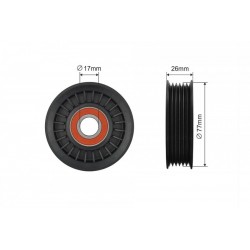 Feszítőgörgő, hosszbordás szíj JEEP GRAND CHEROKEE 3.7-4.7 99-10 (77X17X23) 500076