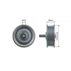 Feszítőgörgő, hosszbordás szíj HYUNDAI IX35, SANTA FE, TUCSON, KIA SPORTAGE 2.0-2.2 D 500512