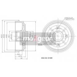 FÉKDOB PEUGEOT HÁTSÓ 206 106 AX SAXO 180MM 24021807202