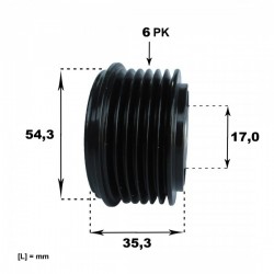 GENERÁTOR SZÍJTÁRCSA CITROEN, FIAT, FORD, LANCIA, PEUGEOT. 77363303