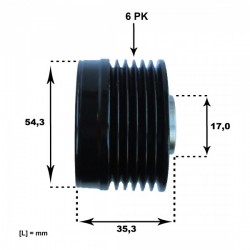 GENERÁTOR SZÍJTÁRCSA CITROEN, FIAT, LANCIA, PEUGEOT, SUZUKI. 77363303