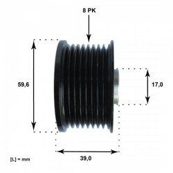 GENERÁTOR SZÍJTÁRCSA MAZDA 3, 5, 6, CX-7, MPV. RF5C18330