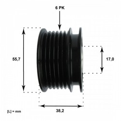 GENERÁTOR SZÍJTÁRCSA MERCEDES C OSZTÁLY, E OSZTÁLY, G OSZTÁLY, S OSZTÁLY, SPRINTER, T1, VARIO. 6021500060