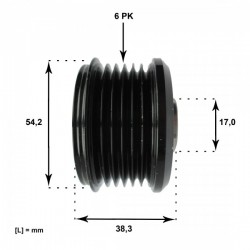 GENERÁTOR SZÍJTÁRCSA CITROEN, FIAT, LANCIA, PEUGEOT, VOLVO. 77363468
