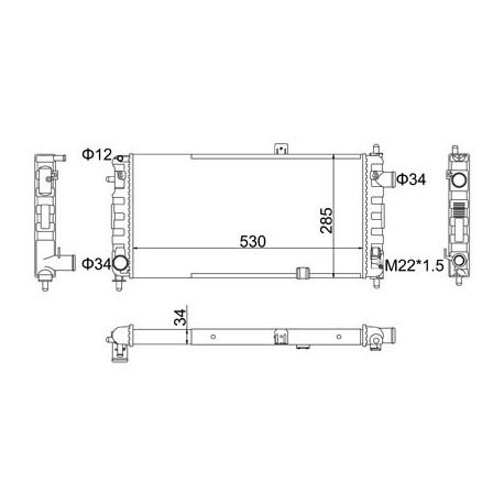 CORSA 1.2-1.3 82-93 RADIÁTOR 1302015