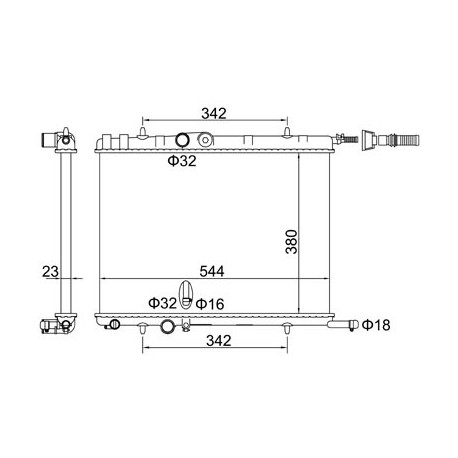 HŰTŐ PEUGEOT 307 2.0 16V 01- 133082