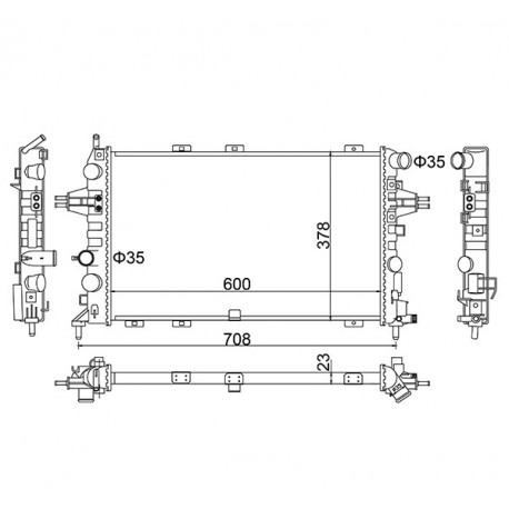 RADIÁTOR OPEL ASTRA H 04- 1300267