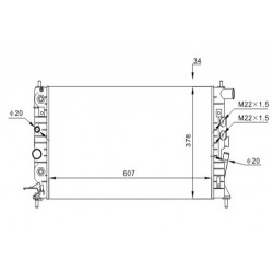 RADIÁTOR VECTRA B 2.0DI,2.5 16V 95- 1300161