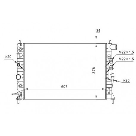 RADIÁTOR VECTRA B 2.0DI,2.5 16V 95- 1300161