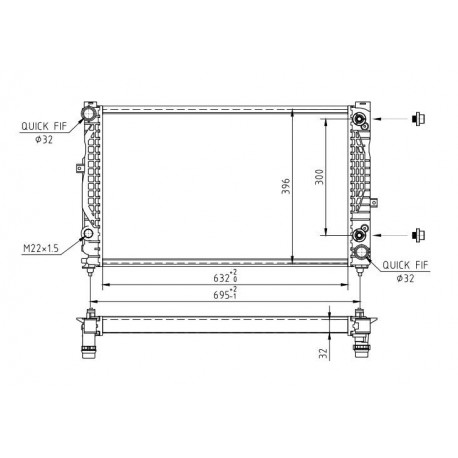 RADIÁTOR AUDI A4 2.6,2.8 96- /AUTOMATIKUS/ 4B0.121.251R
