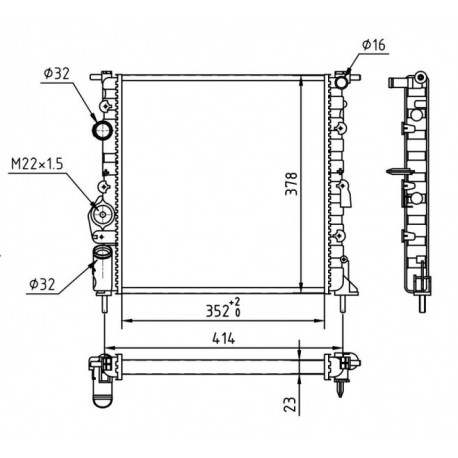 RADIÁTOR CLIO II 1.2 8V 98- 7700430647