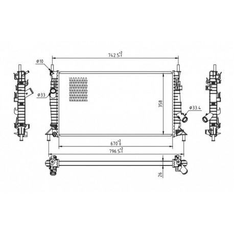 RADIÁTOR FOCUS C-MAX 1.8 16V 03- /AC/ 1230987