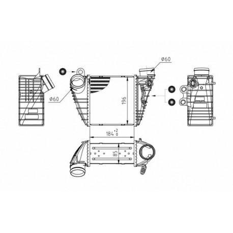 INTERCOOLER OCTAVIA 1.9TDI 96- 1J0.145.803A