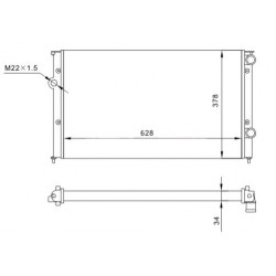 RADIÁTOR PASSAT DIESEL /B3/ 91-93 1H0.121.253AE