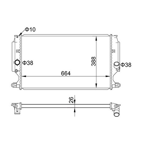 TOYOTA AURIS RADIÁTOR 07- 16400-0R030