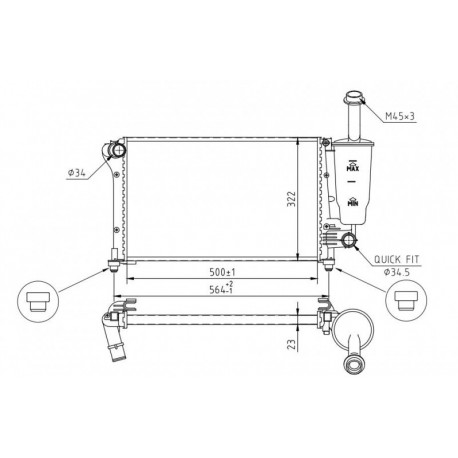 RADIÁTOR PANDA 1.1-1.2 8V 03- 46798741