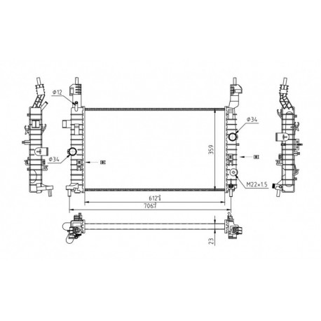 RADIÁTOR MERIVA 1.4-1.8 16V 03- 1300252