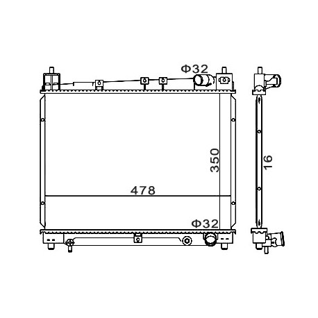 RADIÁTOR YARIS 1.3,1.5I 99- /+ LÉGKONDICIONÁLÓ/ 1640021060