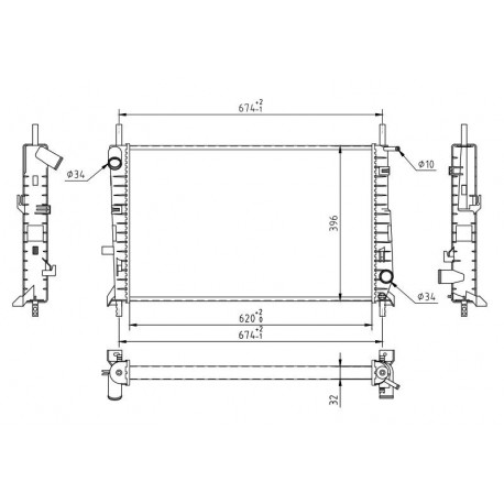 RADIÁTOR MONDEO 1.8TD 96-00 1006262
