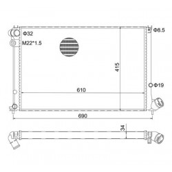 RADIÁTOR XANTIA 1.9SD 96- 1330-16