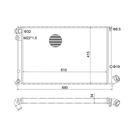 RADIÁTOR XANTIA 1.9SD 96- 1330-16