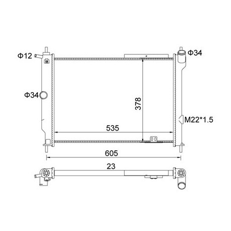 RADIÁTOR ASTRA F 1.6I 16V 91-97 1300108