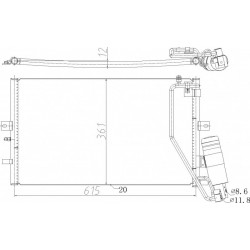SAAB 9-5 2.3T LÉGKONDICIONÁLÓ RADIÁTOR 06- 12773283