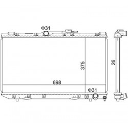 RADIÁTOR CARINA E 2.0D 92-97 /THICK.26/ 16400-0B010