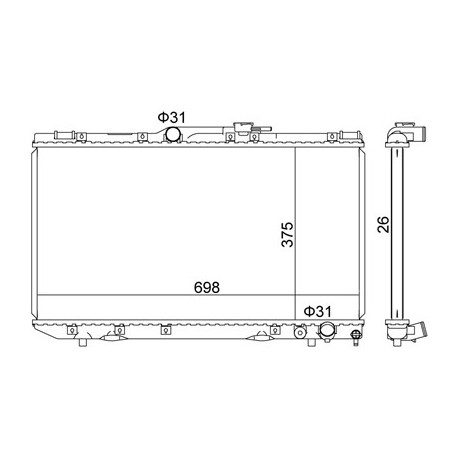 RADIÁTOR CARINA E 2.0D 92-97 /THICK.26/ 16400-0B010