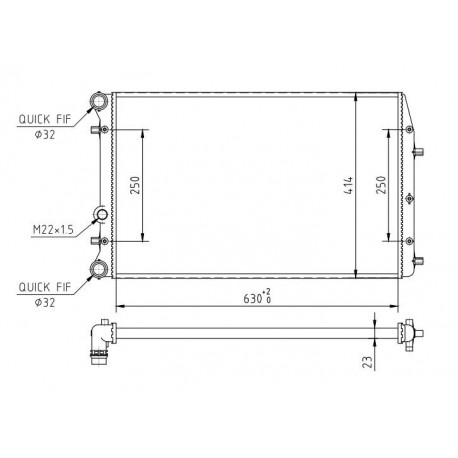 RADIÁTOR POLO/FABIA 1.4I 16V,1.9SDI 01- 5Z0121253A