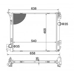 RADIÁTOR NISSAN X-TRIAL 14- 214104BE0A