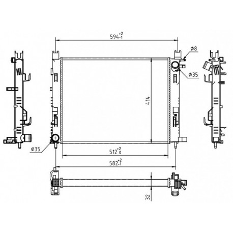 RADIÁTOR CLIO 1.6I-16V-1.5DCI 13- 214100078R