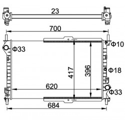 RADIÁTOR FORD TRANSIT CONNECT 1.8DI 02- 2T148005AD