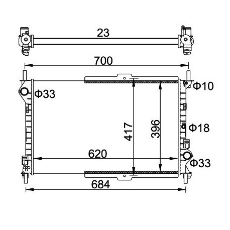 RADIÁTOR FORD TRANSIT CONNECT 1.8DI 02- 2T148005AD