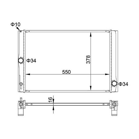 RADIÁTOR TOYOTA AURIS 1.4 D4D 07- 16400-0N060