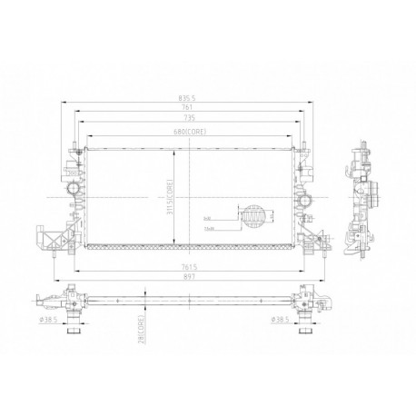 RADIÁTOR OPEL ASTRA K 15- 13453906