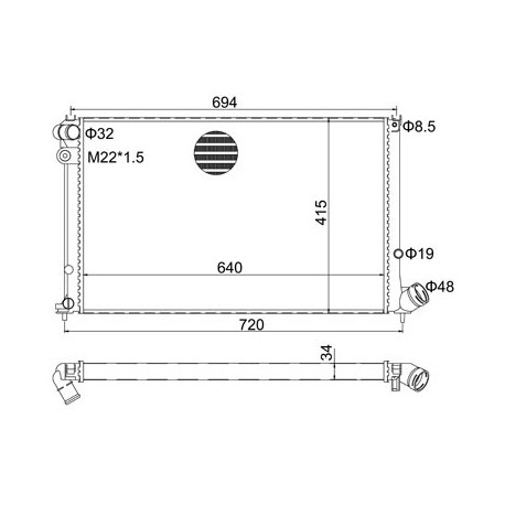 HŰTŐ PEUGEOT 406 1.9SD 96- 133015