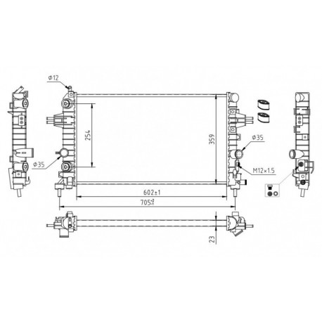 RADIÁTOR OPEL ASTRA H 1.6I 16V 04- 1300285