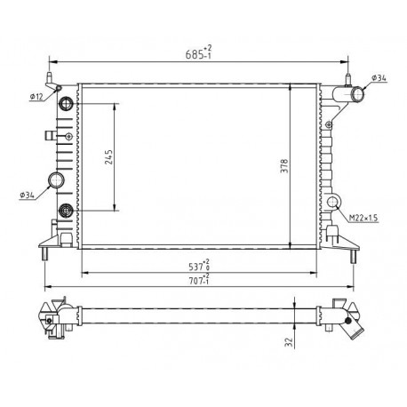 RADIÁTOR VECTRA B 1.6I 16V 95- /AUTOMATA 1300158