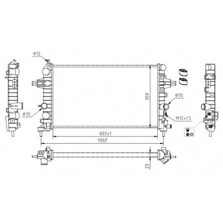 RADIÁTOR ASTRA H 1.6 16V 04- 1300266