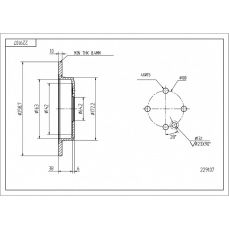 HÁTSÓ FÉKTÁRCSA MINI COOPER 06-10 1503070